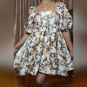 Storia Puff Sleeve Babydoll Dress Sz:Small